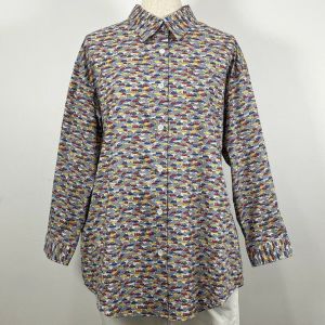リバティプリント シャツブラウス(長袖)<LLサイズ>40B