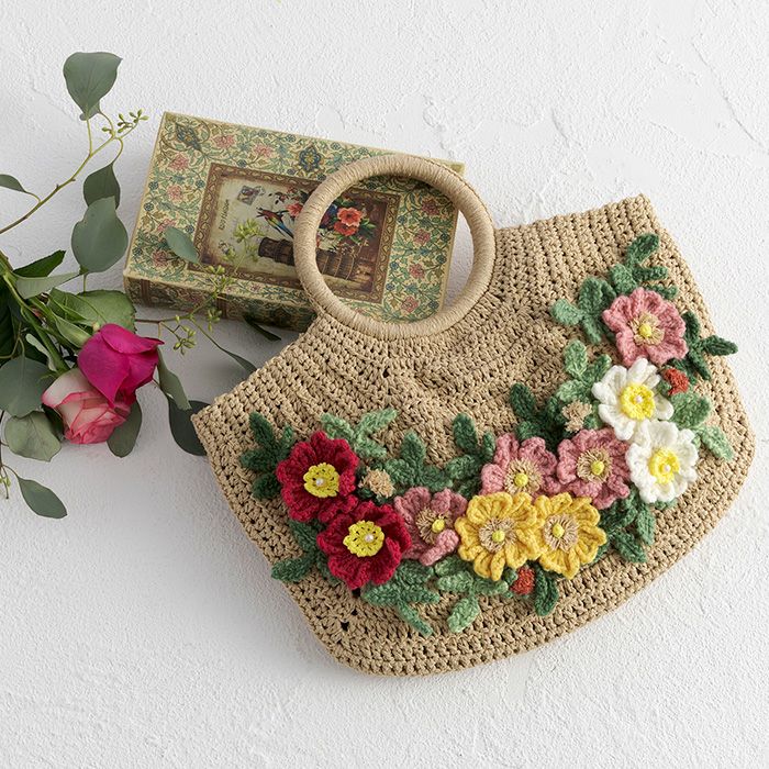 ボーダーフラワーブランケット（編み物 材料セット） | リバティ 生地