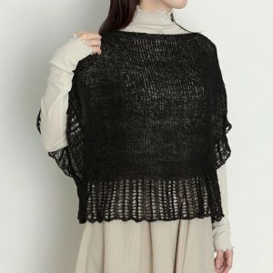 【レシピなし】フリルベスト＜和紗02BL＞（編み物 材料セット）