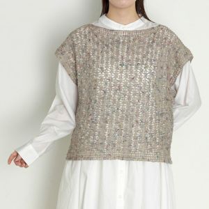 【レシピなし】クロッシェセーター＜咲霞01BE＞（編み物 材料セット）