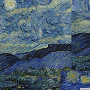 コットンローン ゴッホ 星月夜＜01N＞生地 ホビーラホビーレデザインコレクション
