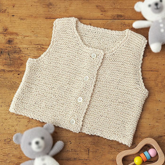 レシピなし】ベビーベスト＜オーガニックシェイプ11IV＞（編み物 材料