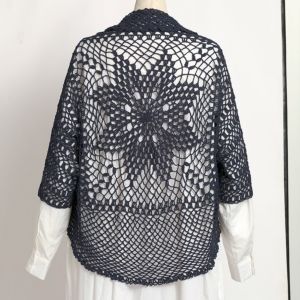 【レシピなし】サークルフラワーボレロ＜オーガニックシェイプ19N＞（編み物 材料セット）