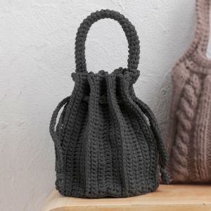 プリーツバッグ＜ロップロップ03GR＞（編み物 材料セット）