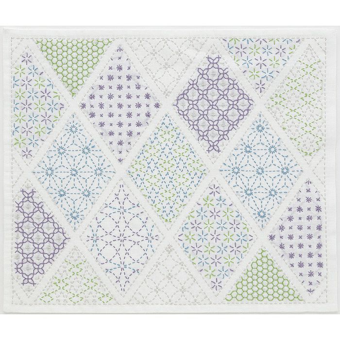 刺し子 寄せ模様＜縞・紺＞ | リバティ 生地、編み物、刺繍