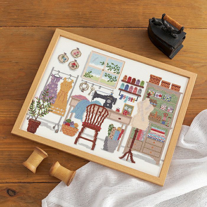 クロスステッチフレーム＜coffee time＞ | リバティ 生地、編み物