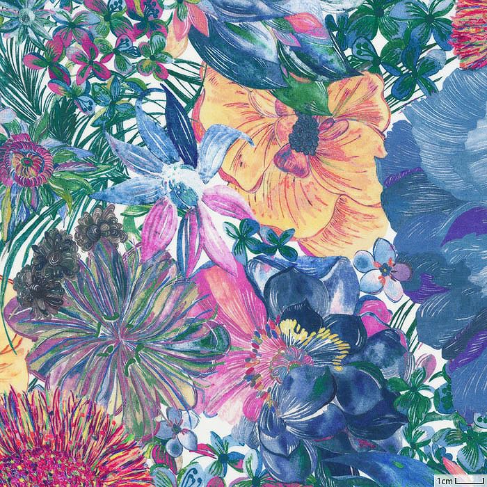 LIBERTY☆マリーナシーフラワー パープル リボンスカーフ LIBERTY☆マリーナシーフラワー パープル リボン