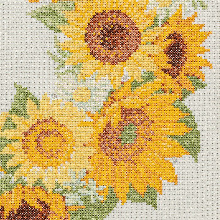 クロスステッチフレーム＜サンフラワーリース＞ | リバティ 生地