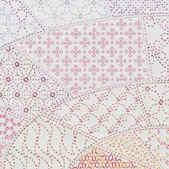 刺し子のテーブルセンター＜レインボー＞ | リバティ 生地、編み物