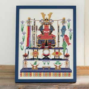 【完成品】クロスステッチフレーム＜五月人形＞