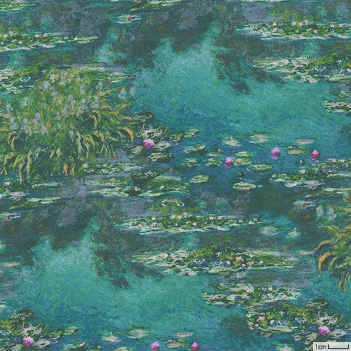 コットンローン クロード・モネ 睡蓮とアイリス＜01B＞生地