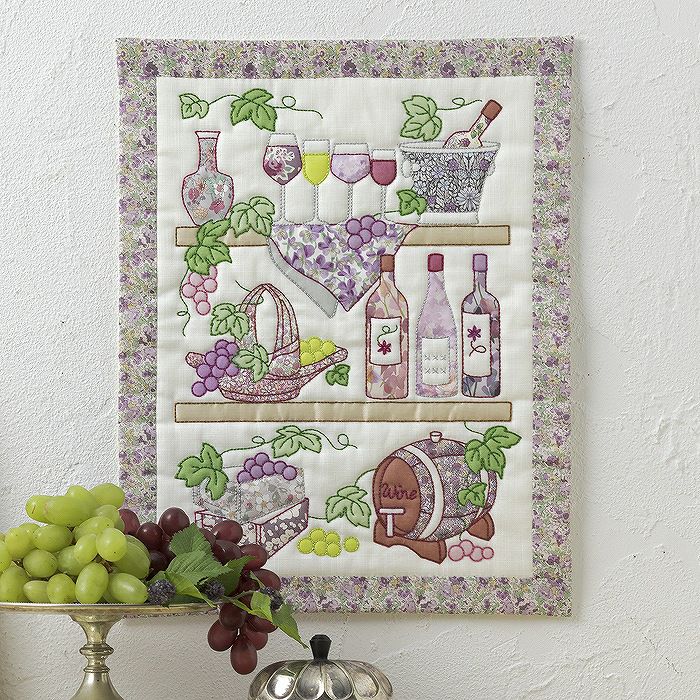 アップリケタペストリー＜ハート＆リボン＞ | リバティ 生地、編み物