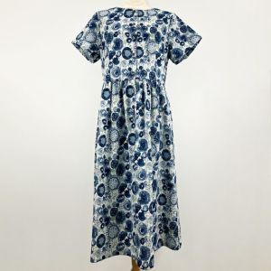 リバティプリント ボタンワンピース(半袖)<Lサイズ>17C