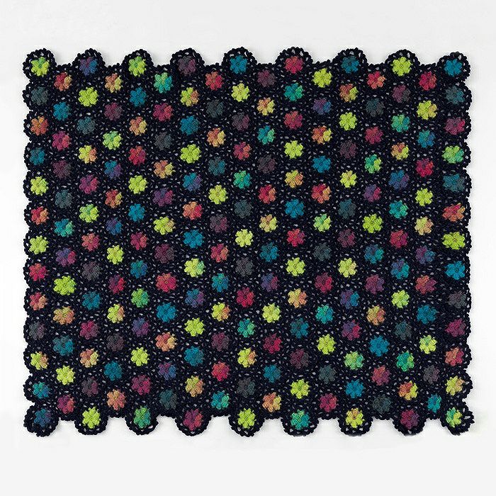 『キュートフローラルブランケット』ホビーラホビーレ〜手編み〜マルチカバー キュートフローラルブランケット（レシピ） | リバティ 生地、編み物