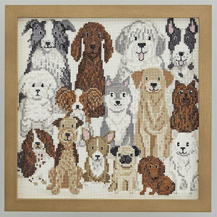 クロスステッチフレーム＜Dog！Dog！Dog！＞ | リバティ 生地、編み物