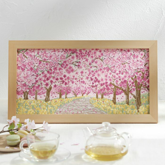 【完成品】桜と菜の花　クロスステッチ クロスステッチフレーム《桜と菜の花》③ | boumama日記