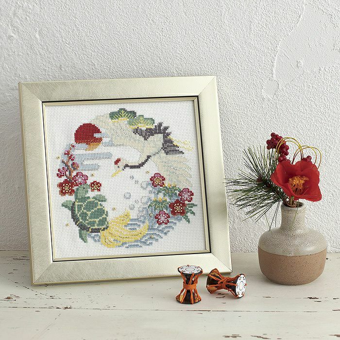 クロスステッチフレーム＜輪飾り＞ | リバティ 生地、編み物、刺繍