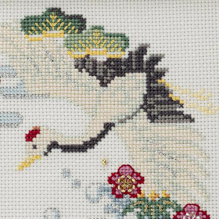 クロスステッチフレーム＜鶴と亀＞ | リバティ 生地、編み物、刺繍