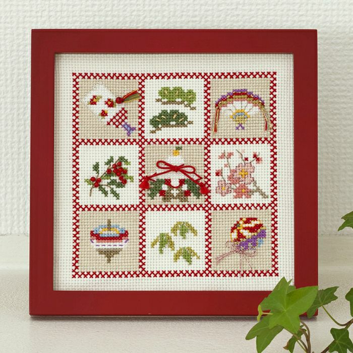 クロスステッチフレーム＜輪飾り＞ | リバティ 生地、編み物、刺繍
