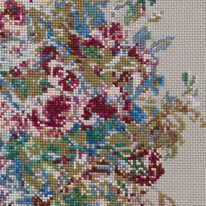 クロスステッチフレーム＜ルノワールのバラの花束＞ | リバティ 生地