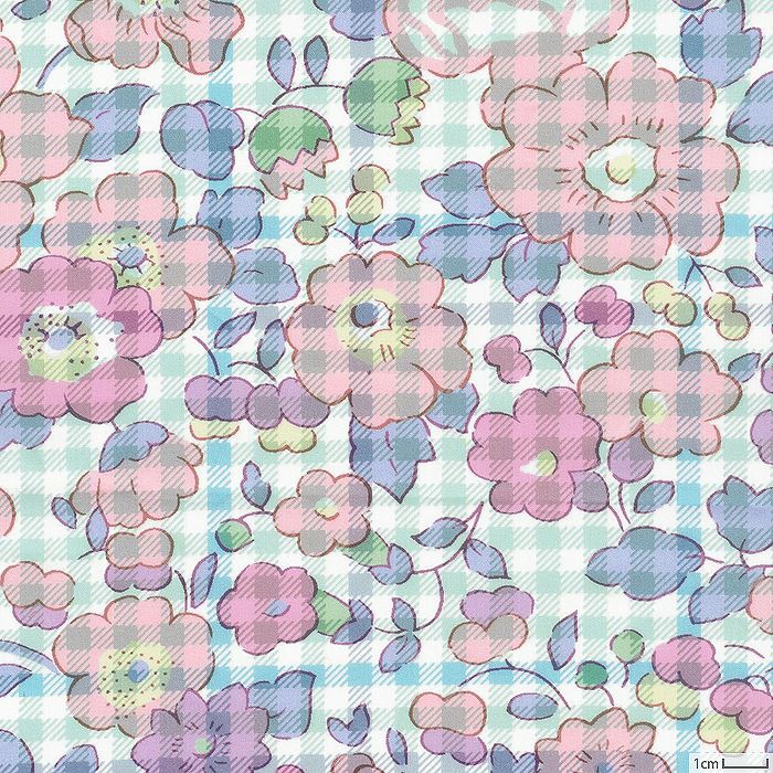 リバティプリント ベッツィ・チェック＜01P＞生地 （ホビーラホビーレ