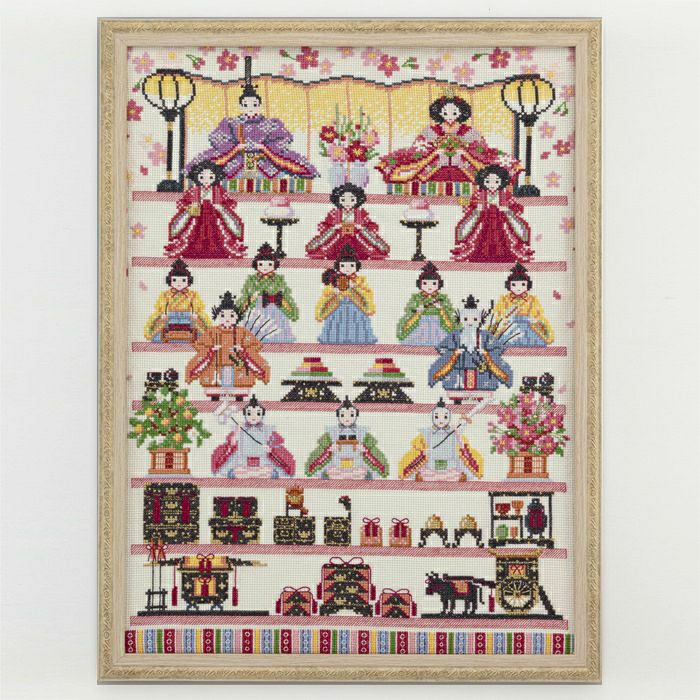 12/10予約】クロスステッチフレーム＜雛段飾り＞ | リバティ 生地