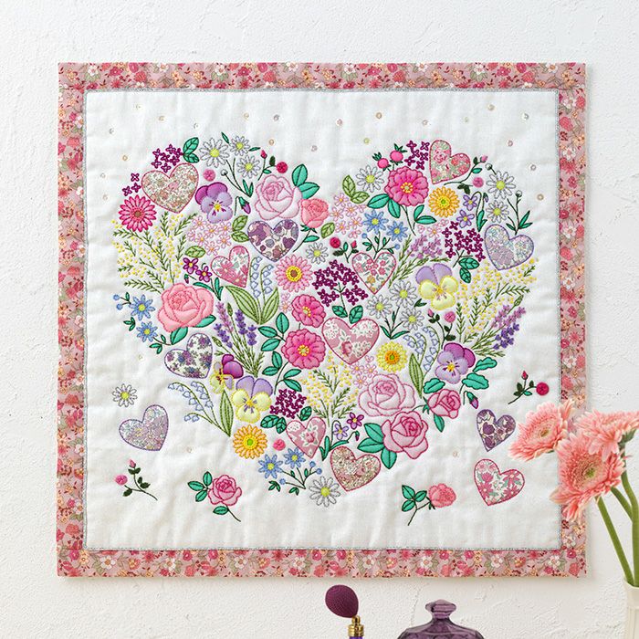 ホビーラホビーレ　アップリケタペストリー　ティータイム　リバティプリント　キット アップリケタペストリー＜フラワータイム＞ | リバティ 生地、編み物