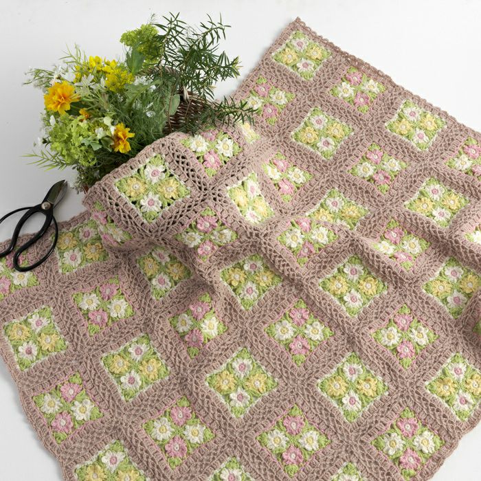 モザイクスクエアブランケット（編み物 材料セット） | リバティ 生地