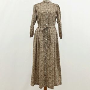 リバティプリント ヨークギャザーワンピース（七分袖）＜Lサイズ＞28F