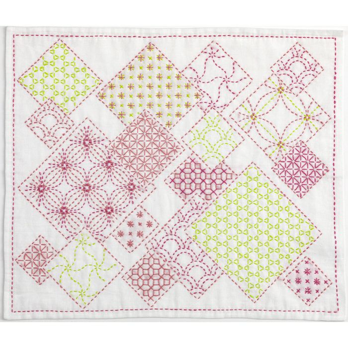 刺し子 寄せ模様＜亀甲＞ | リバティ 生地、編み物、刺繍、刺し子の