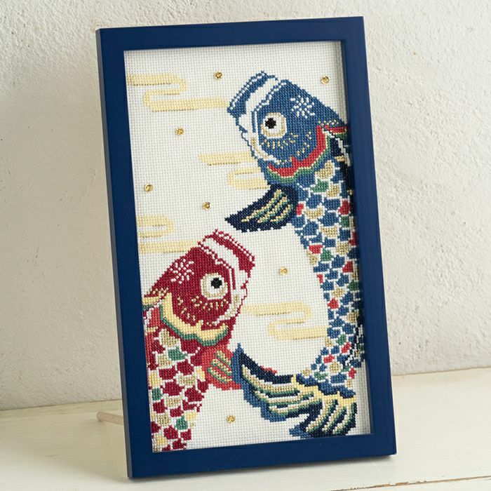 2/10予約】クロスステッチフレーム＜鯉のぼり＞ | リバティ 生地