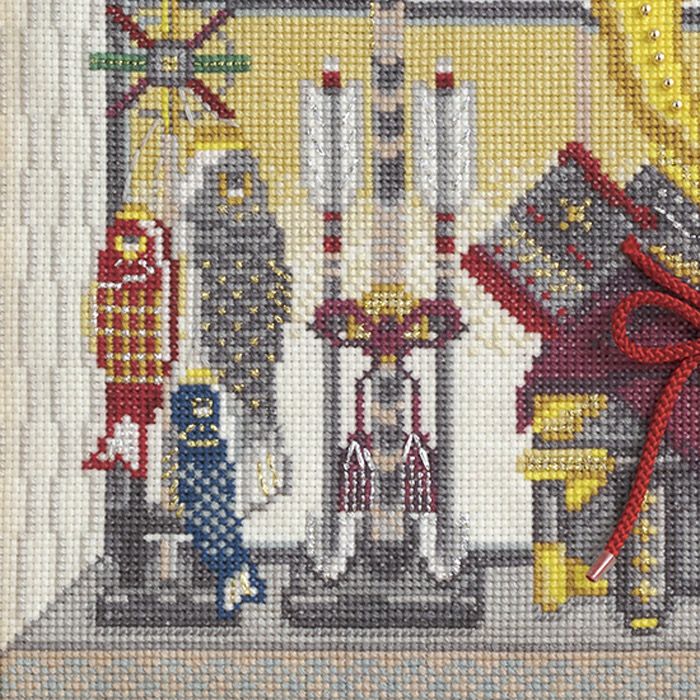 クロスステッチフレーム＜兜と文様＞ | リバティ 生地、編み物、刺繍