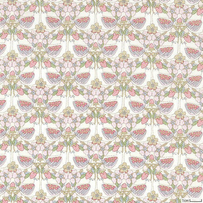 リバティプリント ストロベリー・フィースト＜14IV＞生地 （ホビーラホビーレオリジナル）2026SS