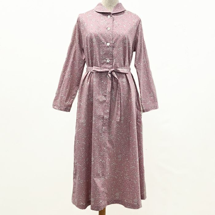 リバティプリント プチカラーワンピース（長袖）＜Mサイズ＞33I