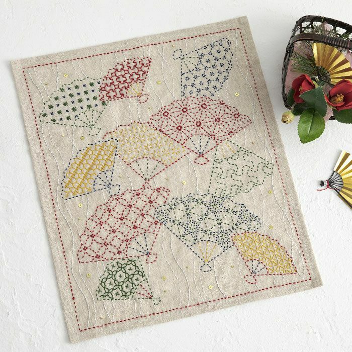 刺し子のクロス＜ハロウィン＞ | リバティ 生地、編み物、刺繍、刺し子